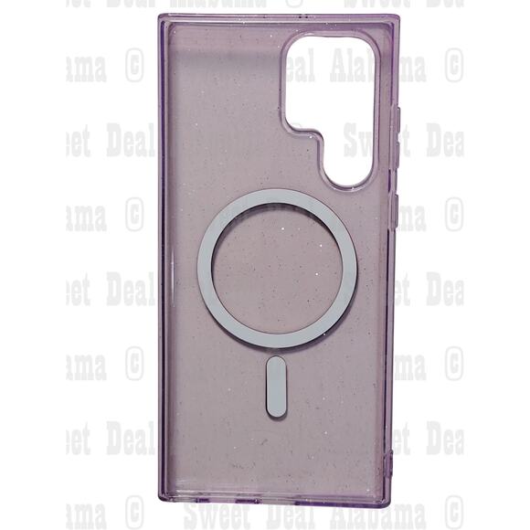 Magnetic Case - For Samsung Galaxy S22 Ultra - Glitter Purple, Shockproof - Picture 2 of 4